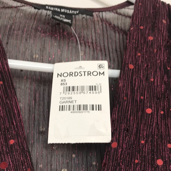 NWT SABINA MUSAYEV Bruno Sequined Lurex Peplum Top - Picture 12 of 13